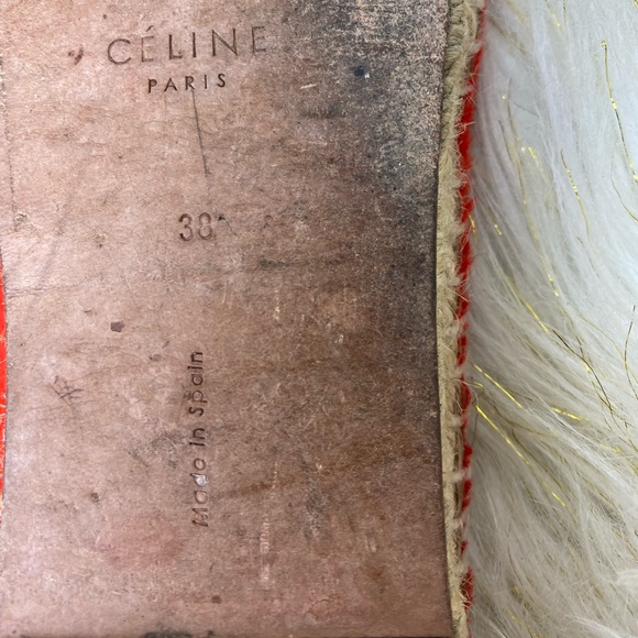 Celine Red Pony Hair Slip On Espadrille Flats Sz 38 - Picture 6 of 7